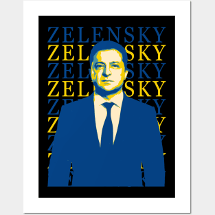 Volodymyr Zelensky - retro flag color Posters and Art
